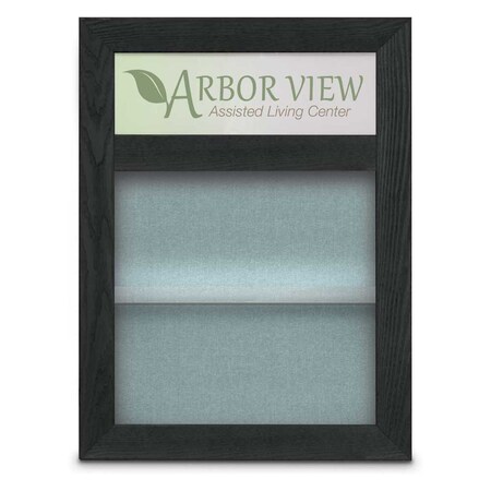Outdoor Enclosed Combo Board,48x36,Gold Frame/Blue & Rubber